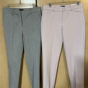 White House Black Market Gray and Pink Straight Leg Pants